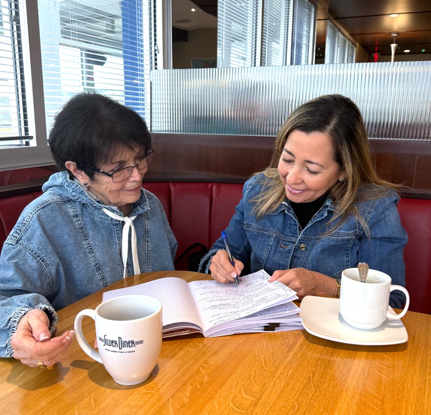 Kay R Gardner with friend bible study